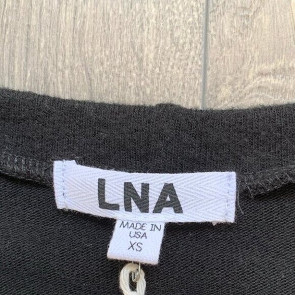 LNA Ace Sweater Open Split Back Slit Long Sleeve Asymmetrical hem Black Size XS - Picture 8 of 16